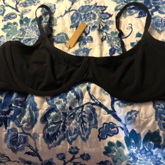 NWT Skims Cotton Logo Underwire Demi Bra Color Soot Hook & Eye Closure - Picture 5 of 6